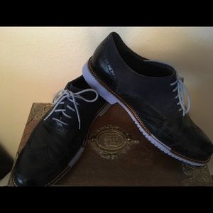 Kenneth Cole Navy Leather/Suede Oxford 10M Men's